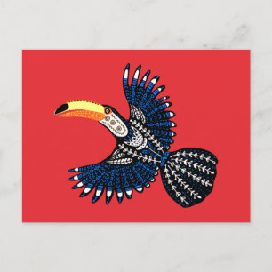 Carte Postale Oiseau toucan de la jungle tropicale aux couleurs 