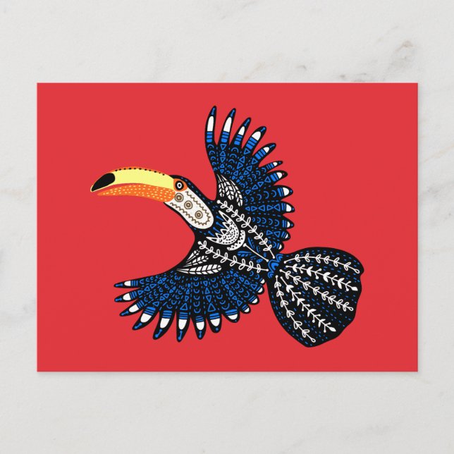 Carte Postale Oiseau toucan de la jungle tropicale aux couleurs  (Devant)