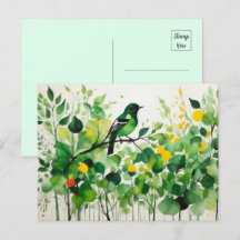 Oiseau Vert Sur Une Branche