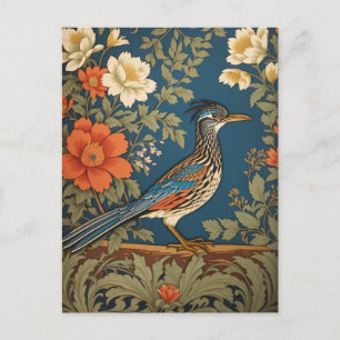 Carte Postale Oiseau William Morris inspiré par l'élégant coureu