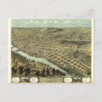 Oiseau's Eye View of Lafayette, Indiana (1868)