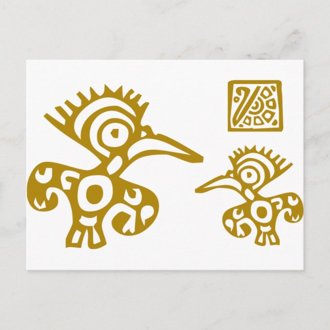 Carte Postale Oiseaux antiques aztèques ! Cultures anciennes Des (Devant)