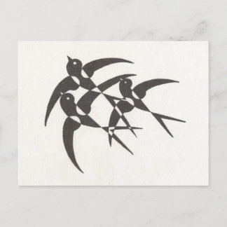 Carte postale Oiseaux Art Déco