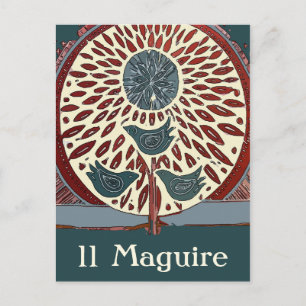 Carte Postale Oiseaux bleus dans l'arbre Abstrait 11 Maguire