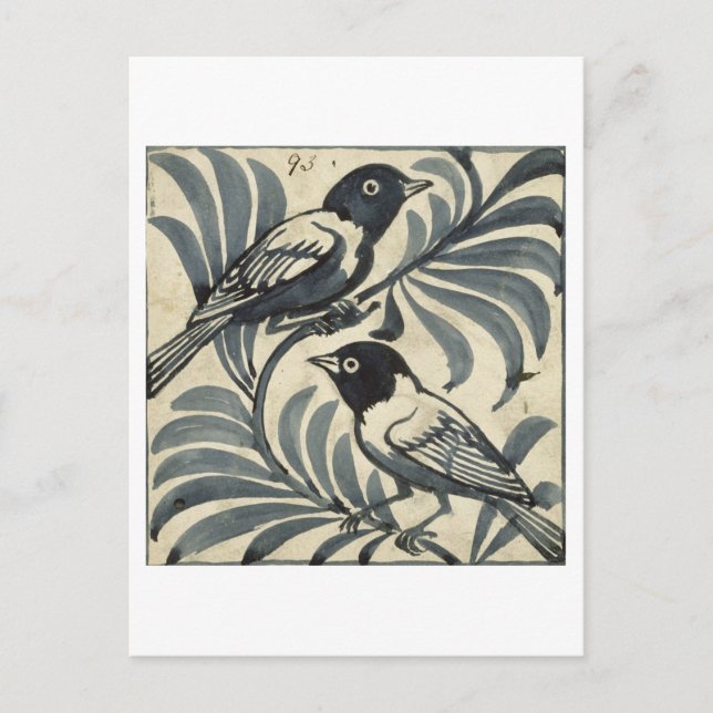 Carte Postale Oiseaux bleus (la semaine sur le papier) (Devant)