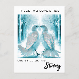 Carte Postale *~* Oiseaux de l'amour d'anniversaire AP54 Art Hiv