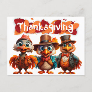 Carte Postale Oiseaux de Thanksgiving