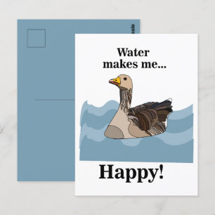 Carte Postale Oiseaux D'Oie Nager Dans L'Eau Oiseaux