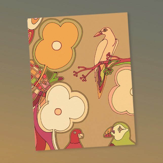 Carte Postale Oiseaux lunaires (Créateur téléchargé)