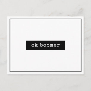 Carte Postale Ok Boomer Mème Minimaliste