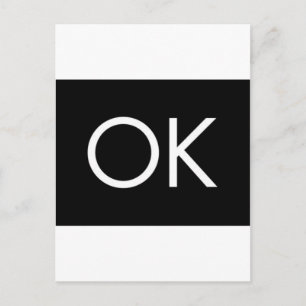 CARTE POSTALE OK NOIR BLANC COMMENTAIRE SENTIMENT OKAY
