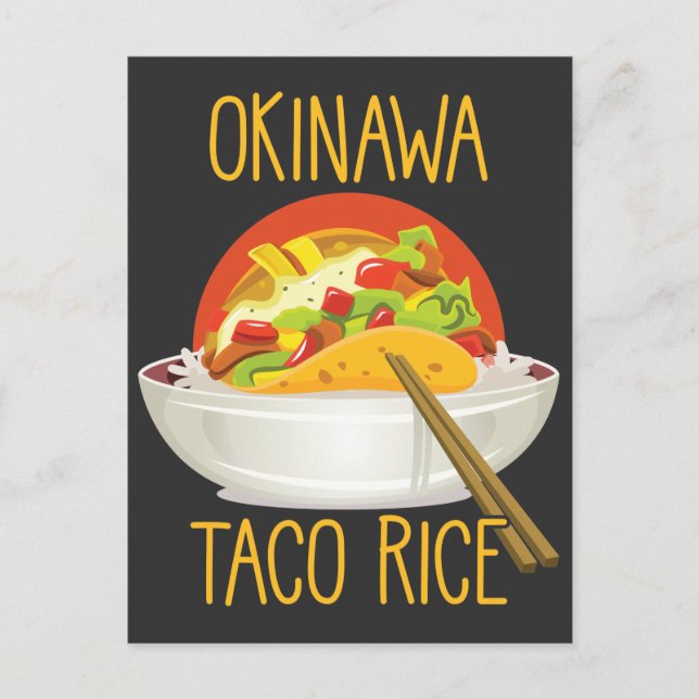 Carte Postale Okinawa Taco Rice japonais Cuisine japonaise Foodi (Devant)