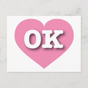 Carte Postale Oklahoma Coeur rose - I love OK
