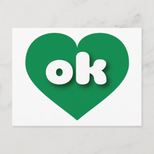Carte Postale Oklahoma coeur vert - I love ok