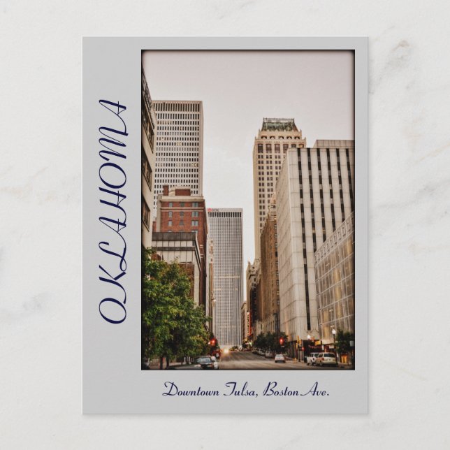 Carte Postale Oklahoma, Downtown Tulsa, Boston Ave, (Devant)