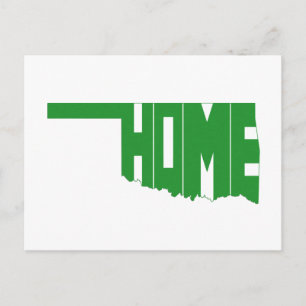 Carte Postale Oklahoma Green Home Plan d'État Mot Formé Art
