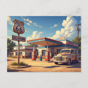 Carte Postale Oklahoma Route 66 Gare Vintage