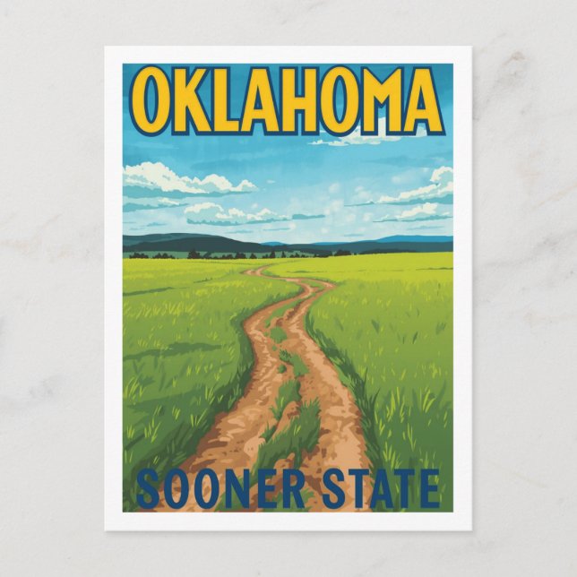 Carte Postale Oklahoma Sooner State Vintage Travel (Devant)