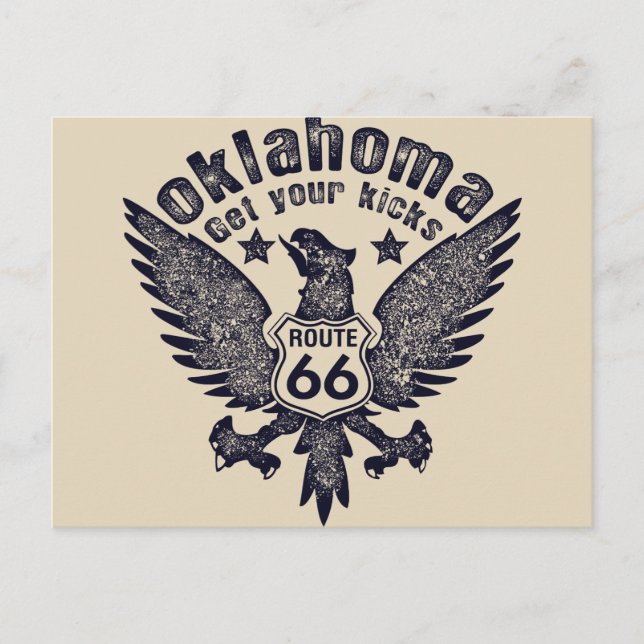 Carte Postale Oklahoma Trouvez Vos Kicks Route 66 (Devant)