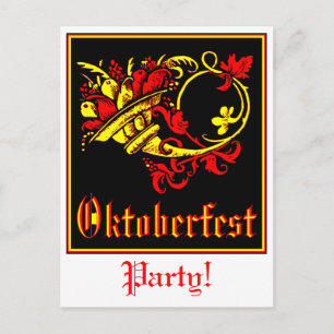 Carte Postale Oktoberfest cornucopia invitation