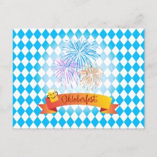 Carte Postale OKTOBERFEST festival de bière décoration motif ble