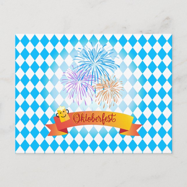 Carte Postale OKTOBERFEST festival de bière décoration motif ble (Devant)