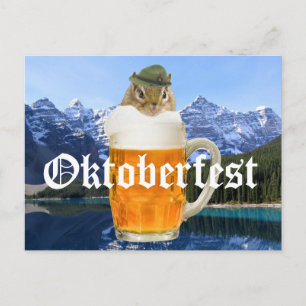 Carte Postale Oktoberfest Fête de la bière fête des animaux