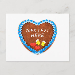 Carte Postale Oktoberfest Lebkuchen Cœur avec espace de copie