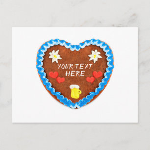 Carte Postale Oktoberfest Lebkuchen Herz mit Copy space