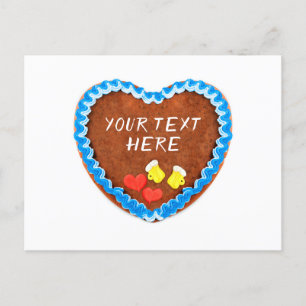 Carte Postale Oktoberfest Lebkuchen Herz mit Copy space