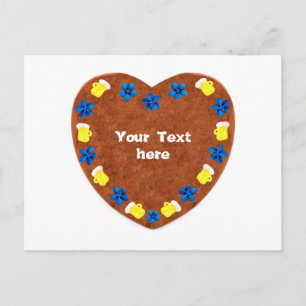 Carte Postale Oktoberfest Lebkuchen Herz mit Copy space