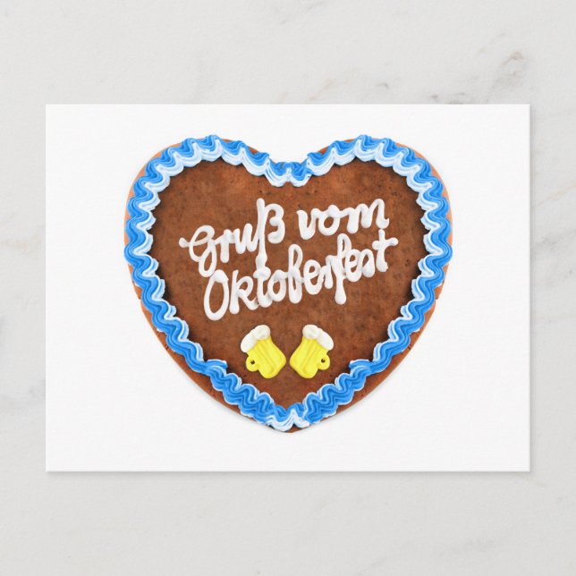 Carte Postale Oktoberfest Lebkuchenherz. München. (Devant)
