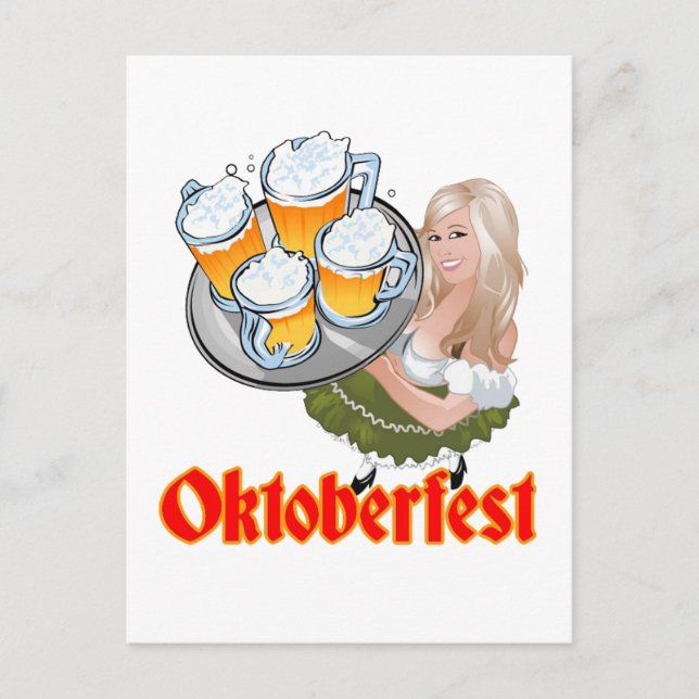Carte Postale Oktoberfest Mädchen (Devant)