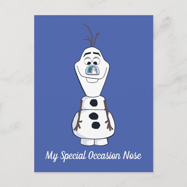 Carte Postale Olaf Avec Nez Snowglobe (Devant)