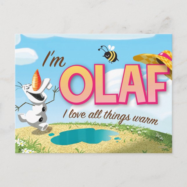 Carte Postale Olaf | J'Aime Tout Chaud (Devant)
