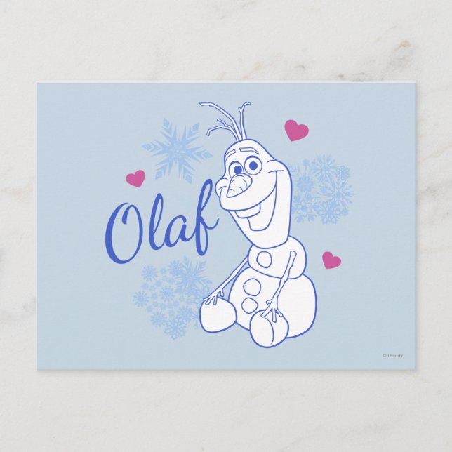 Carte Postale Olaf | Les flocons de neige (Devant)