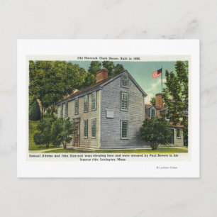 Carte Postale Old Hancock Clark House Vue, Paul Revere Rode B
