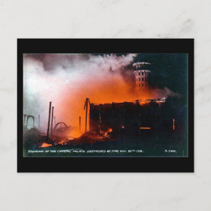 Carte Postale Old London Postcard - Crystal Palace Fire 1936