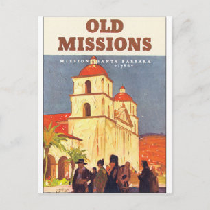 Carte Postale Old Missions Père Noël Barbara Vintage voyage Post