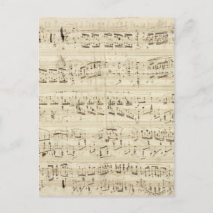 Carte Postale Old Music Notes - Partition Chopin