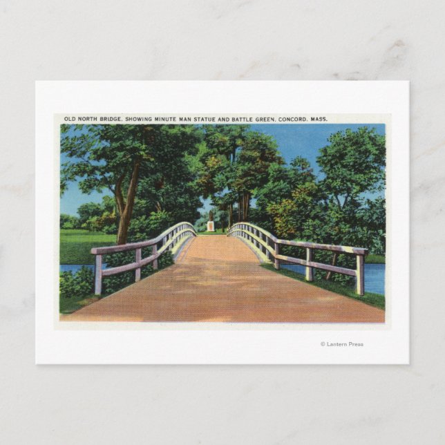 Carte Postale Old North Bridge Vue de Minute Man Statue (Devant)
