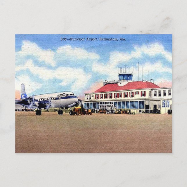 Carte Postale Old Postcard - Aéroport, Birmingham, Alabama (Devant)