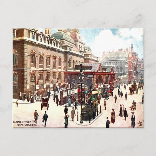 Carte Postale Old Postcard - Broad Street Station, Londres (Devant)