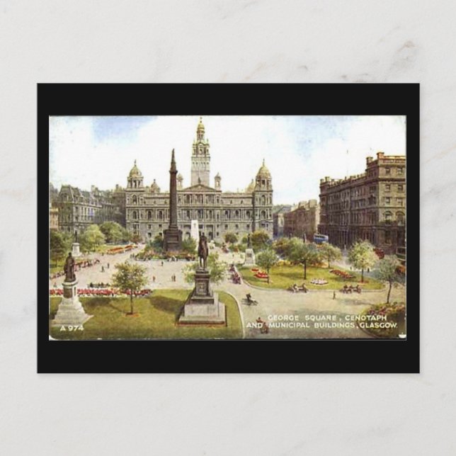 Carte Postale Old Postcard, Glasgow, George Square (Devant)