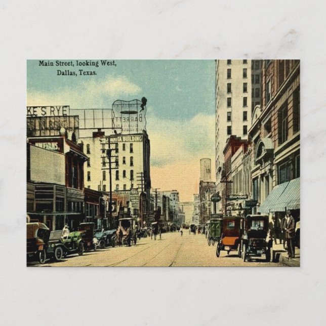 Carte Postale Old Postcard - Main Street, Dallas, Texas (Devant)