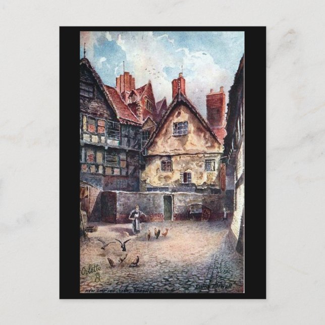 Carte Postale Old Postcard - New Ship Inn Yard, Shrewsbury. (Devant)