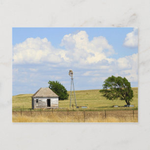 Carte Postale Old Rush Comté, Kansas, Ferme Avec Windmill
