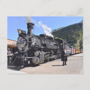 Carte Postale Old Timer à Silverton, Colorado, arrêt de train