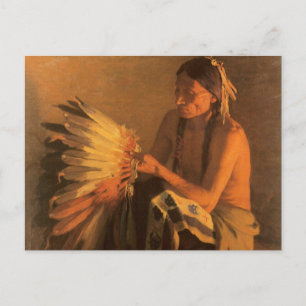 Carte Postale Old War Bonnet par Joseph Henry Sharp