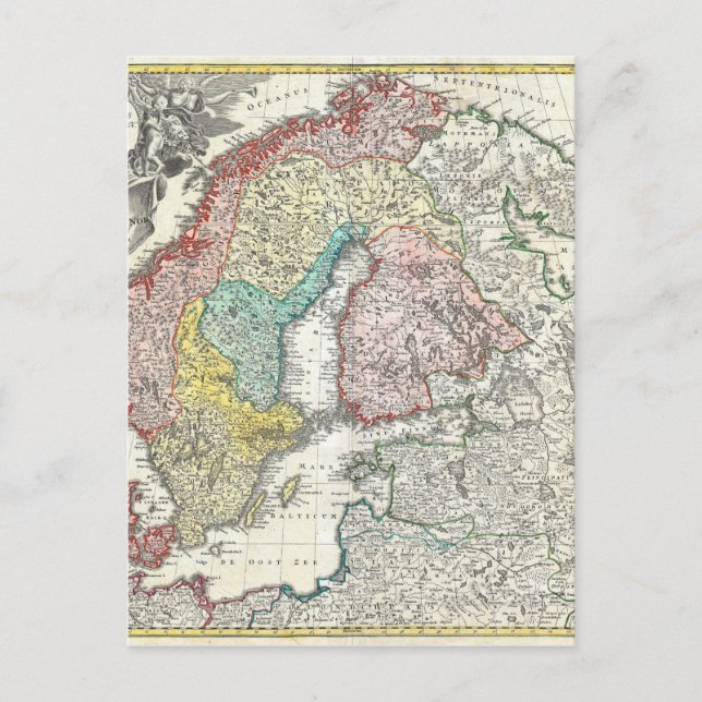 Carte Postale Old World Map of Northern Europe (Devant)